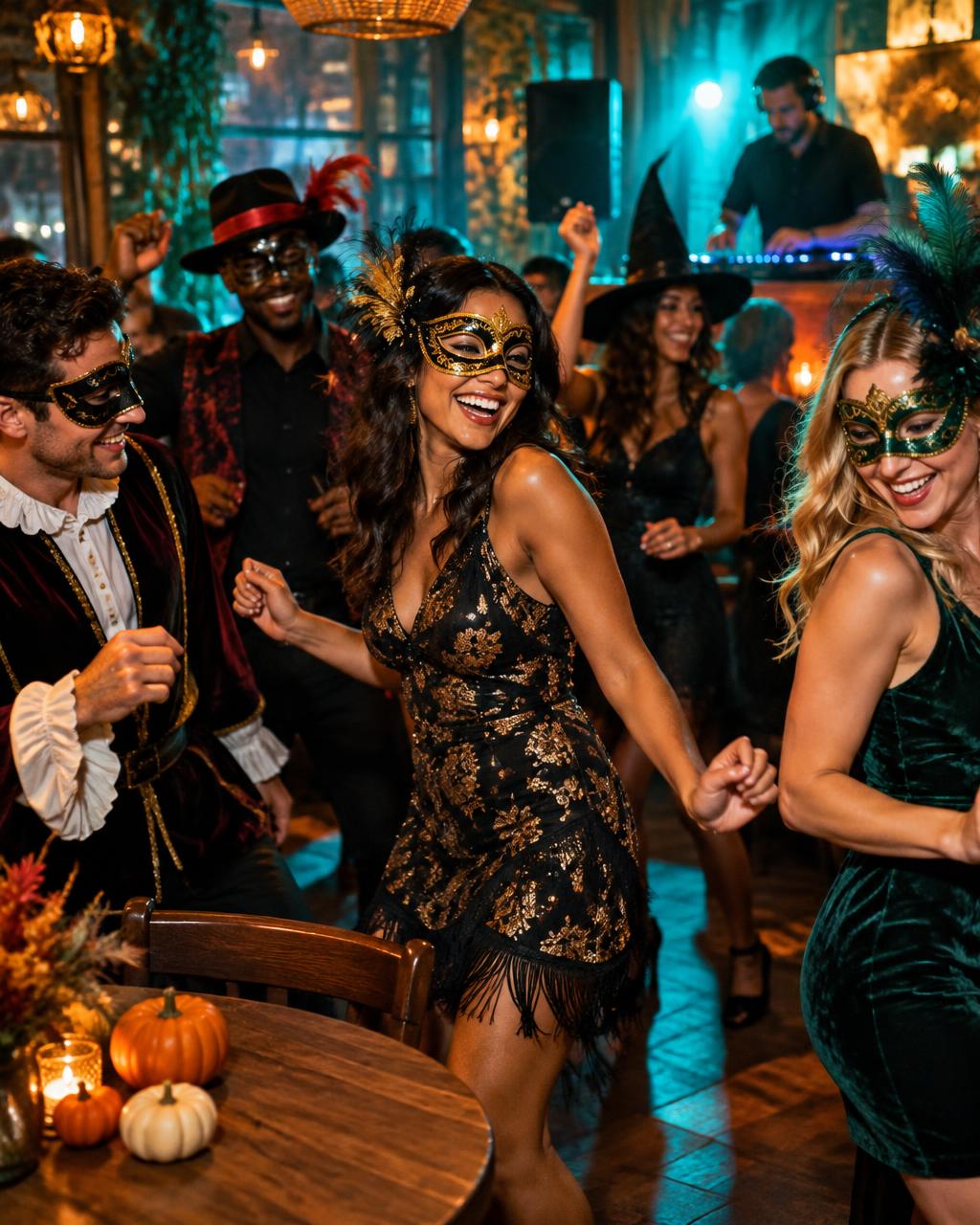 Imagen de referencia de una fiesta de Halloween con DJ